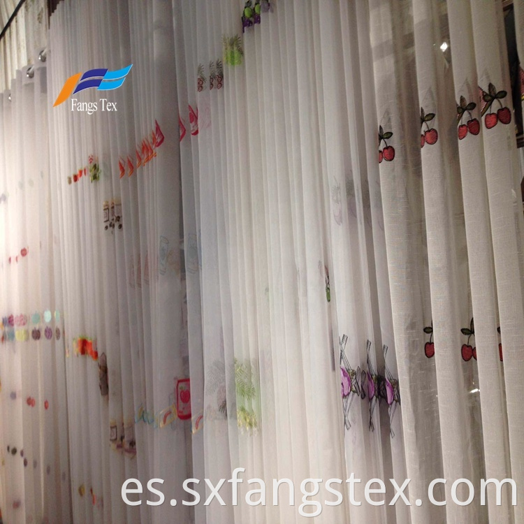 Wholesale Floral Embroidered Polyester Sheers Curtain Fabric 5
